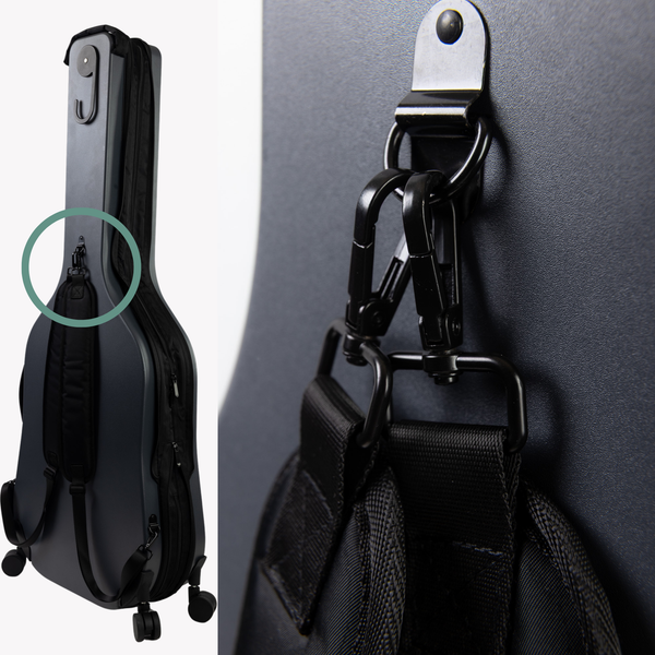 Clip-on system straps — easily clip off the straps for a minimalistic, in-house look, or clip them on when traveling or carrying it on your back.