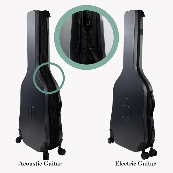 Unique, patent-pending inflate/deflate system — adjust the case’s size dynamically to fit different guitar shapes and protect them perfectly. Durable valves and internal structures ensure smooth transitions and long-lasting performance.